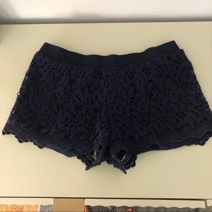 Lilly Pulitzer Navy Lace Pull-On Shorts